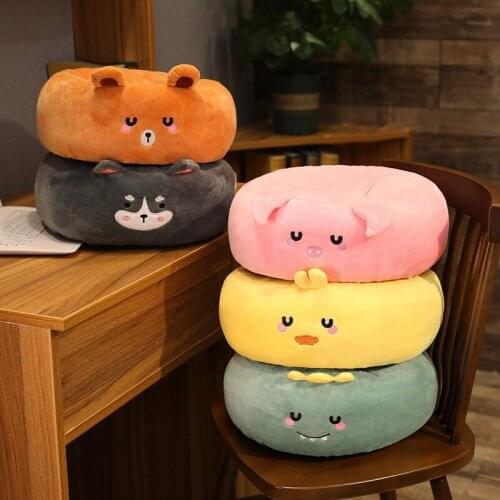 Non-slip Animals Plush Cushion Duck Bear Dinosaur Husky Pig Chair Futon Plush Stuffed Pillow Floor Cushion Sofa Pillow Gifts