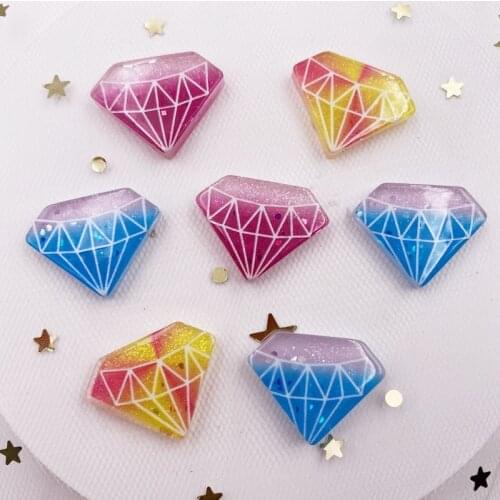 New 60PCS Glitter Resin Colorful Crystal Diamonds Flat back Rhinestone Scrapbook DIY Wedding Appliques Ornament Craft SG51