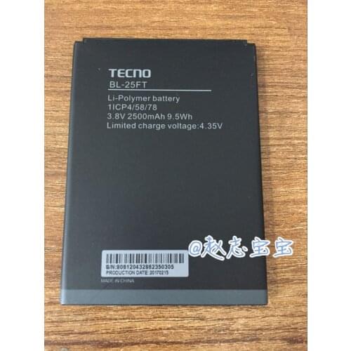 New lithium battery 2500mah for TECNO BL-25FT phones