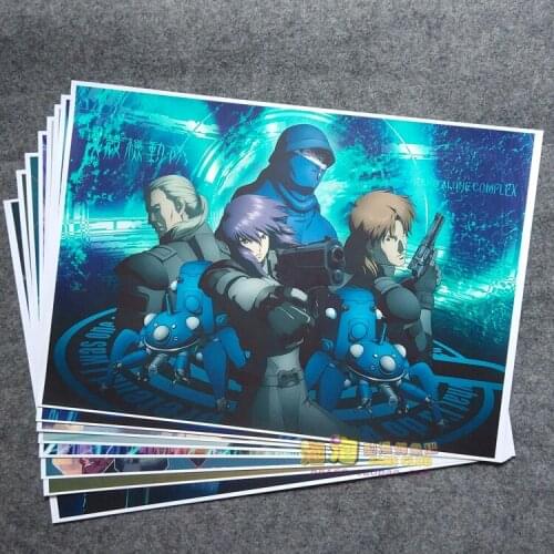 8Pcs/1lot Anime Ghost in the Shell Picture Posters Figures Poster 42x29cm for Wall Home Decoration Collection Gift