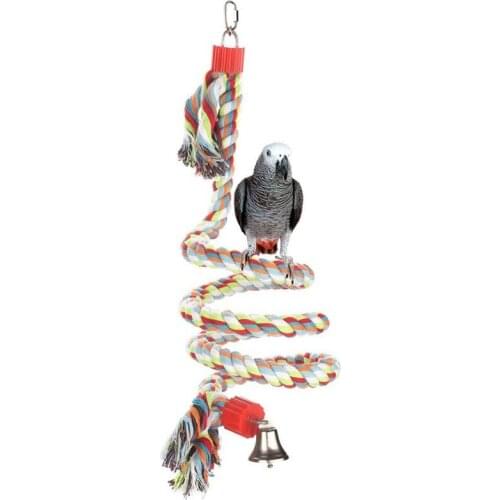 Parrot Bird Toys Pet Bird Parrot Standing Rope Bird Cage Decoration Climbing Toy Parrot Bird Cage Toys Rope Bell