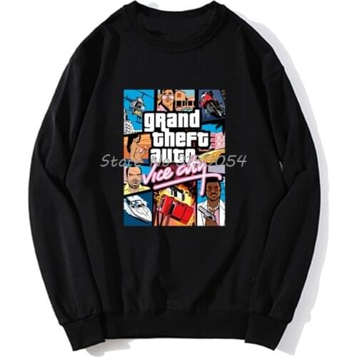 Grey Grand Theft Auto Vice City T Shirt GTA GAME Hoodie Spring Autumn Men Pullover Sweatshirts Harajuku Streetwear Hoodies