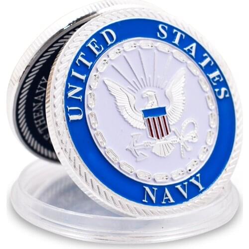 Silver Coins US Navy Commemorative Metal Coin Challenge Coin Collectibles American Style Gifts for Collections