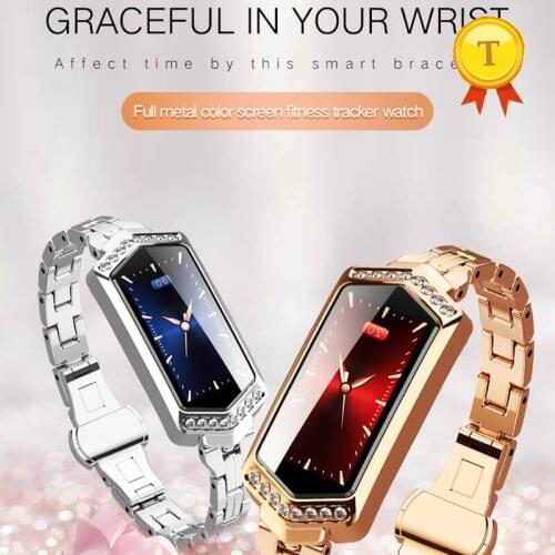 2019 best gift for girlfriend full metal smart watch women Fitness bracelet Heart Rate tracker blood pressure healthy smartwatch