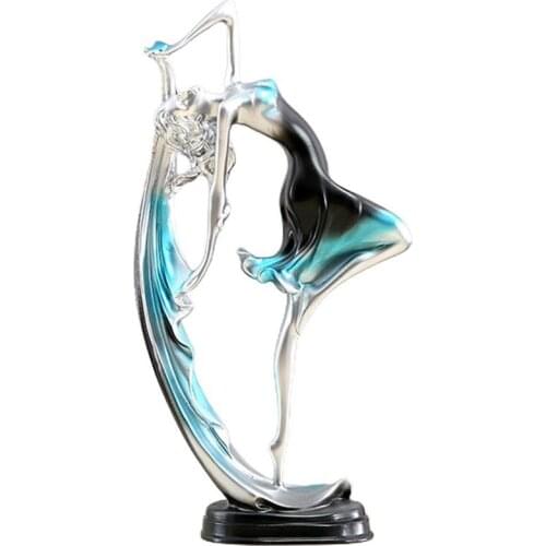 Modern Style Resin Dancing Girl Sculptures Ballerina Girl Statue Figurine Dancer Ornaments Home Living Room Home Decor