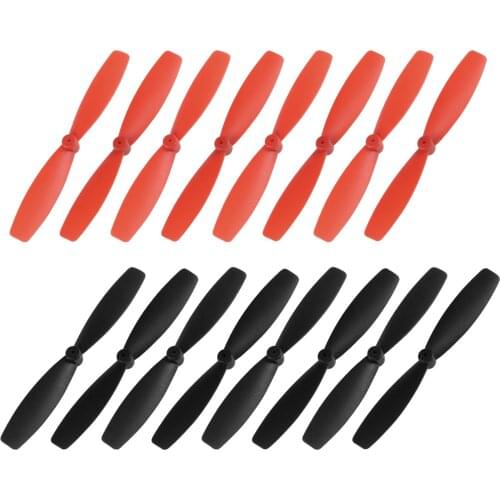 Uxcell RC Propellers 55mm CW CCW 2-Vane Rotors for Walkera QR Ladybird Black Red 8 Pair