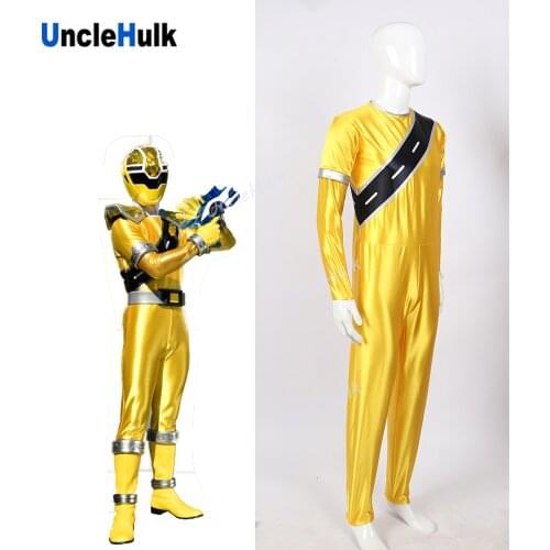 Mashin Sentai Kiramager Kiramai Yellow Cosplay Satin Bodysuit - with gloves | UncleHulk
