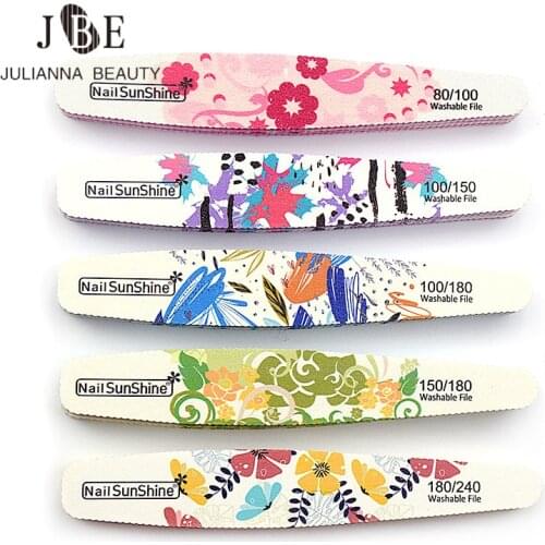 25Pcs/lot Double Side Nail File Plastic Core Polish Nails Sanding Manicure Buffer Block Set Nail Art Files For Polish