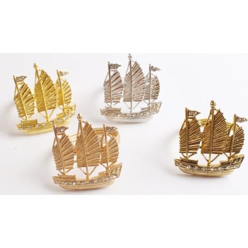 6pcs/lot Wedding napkin ring zinc alloy sailing napkin buckle home accessories boat napkin buckle