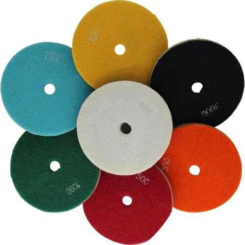 7" 8" Sponge Diamond Polishing Pads For Marble Artificial Stone Polishing Cleaning Tool Wet Sanding Buffing Disc 8Pcs/Set