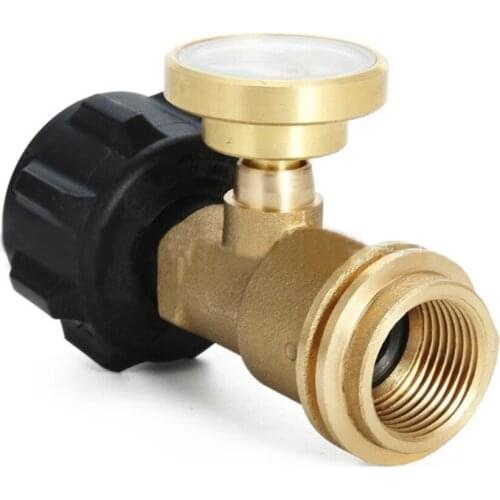 Propane Gas Cylinder Adapter With Pressure Gauge QCC1 Inflatable Connector Gas Tank Copper Conversion Head