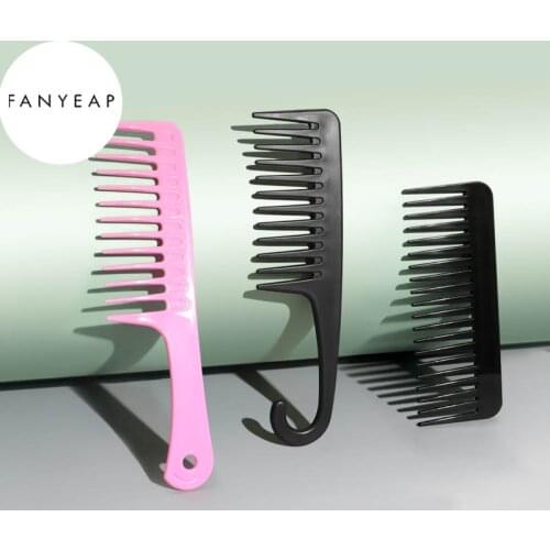 Anti-static Large Wide Tooth Comb Hairdressing Comb Women Hanging Hole Handle Grip Curly Hair Hairbrush Beauty Hair Combs