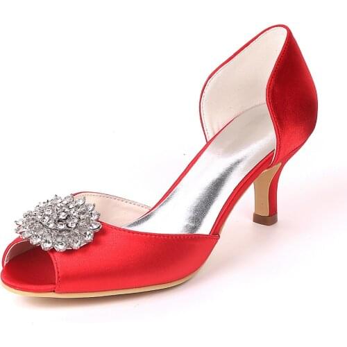 Creativesugar elegant 2 inches kitten heels D'orsay satin evening dress shoes crystal bridal wedding party prom cocktail pumps
