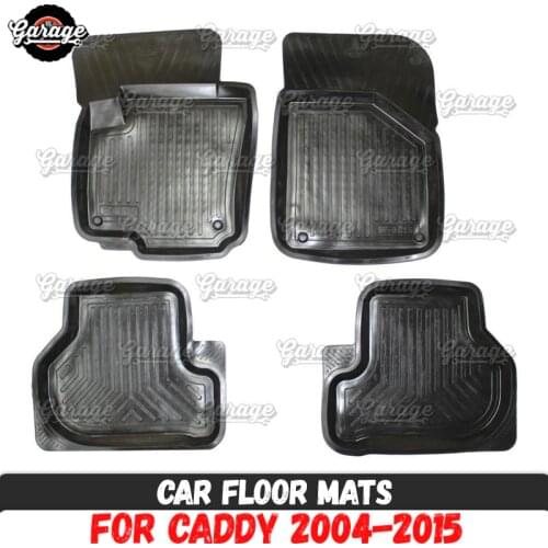 Car floor mats for case for Volkswagen Caddy 2004-2015 rubber 1 set / 4 pcs or 2 pcs accessories protect of carpet decoration