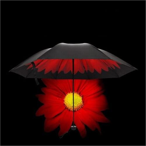 Flower Bloom Double Layer Sun&Rain Umbrella Wind Proof Compact Lightweight Color Ultraviolet-proof Umbrellas