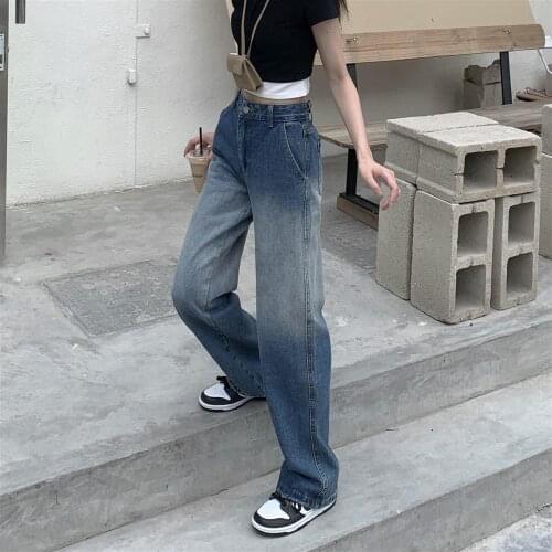 High Waisted Vintage Casual Denim Jeans Women Ladies Spring Autumn Stretch Slim Pants Calf Length Jeans Trousers Feminina