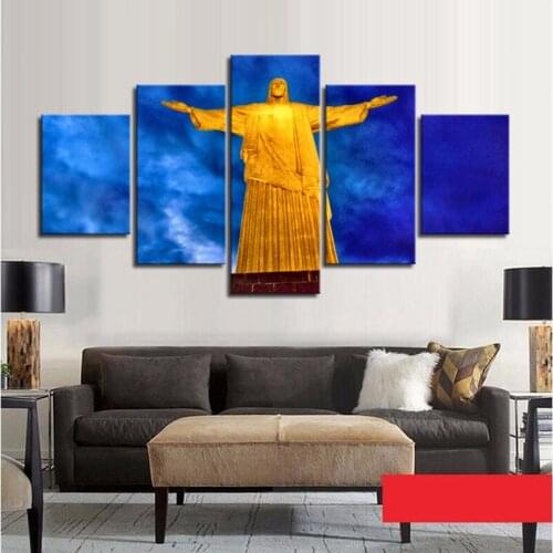 Jesus Christ Painting for Christian HD Printed Wall Canvas Painting Jesus Statue Decorative Picture Frames