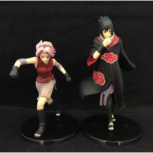 12-15CM Uchiha Sasuke Naruto Gals Haruno Sakura PVC Figure Collectible Model Toy
