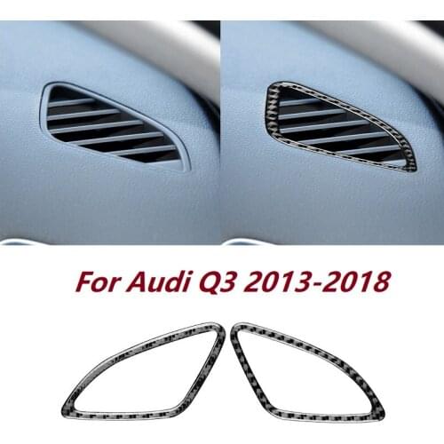 Carbon Fiber Car Dashboard Air Vent Outlet Cover Air Conditioning Outlet Frame Fit For Audi Q3 2013-2018