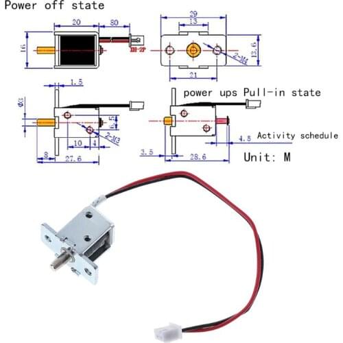 DC 12V 0.5A Mini Electric Magnetic Cabinet Bolt Push-Pull Lock Release Assembly Solenoid Access Control 85WD