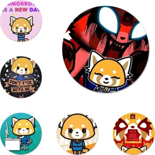 Cartoon tv series aggretsuko Badge Brooch Pin Accessories For Clothes Backpack Decoration gift 58mm
