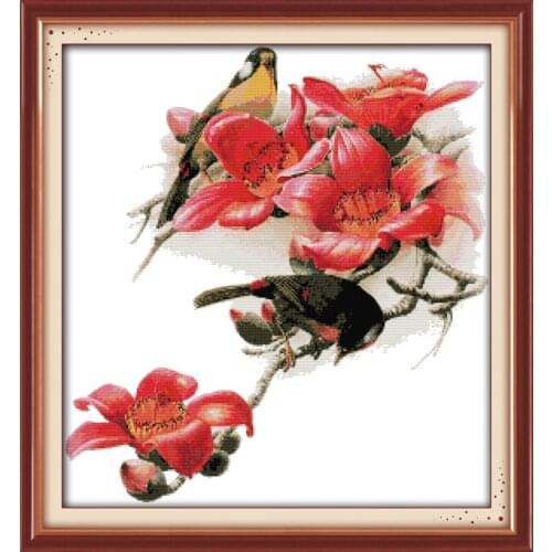 14/16/18/27/28 Kapok&red-billed Leiothrix Counted Cross Stitch Birds Cross Stitch animals Cross Stitch Kits Embroidery