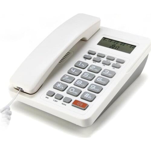 Desktop Corded Telephone Landline Phone with Calculator, Hands-Free Dialing, LCD Display, Adjustable Volume & LCD Brightness