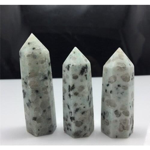 Natural Crystal Point Hexagonal Column Plum Blossom Tourmaline Repair Crystal Healing Magic Wand Home Furnishing Room Decoration