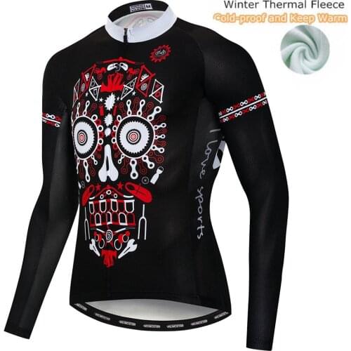 Cycling Clothing Winter Thermal Fleece Cycling Jerseys ropa Men Cycling Jersey Racing MTB Bike Long Shirt Sports