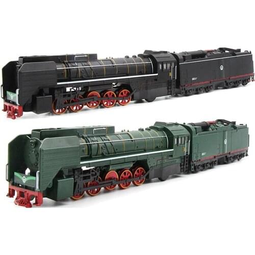 2Pcs 1/87 Retro Steam Train Locomotive Carriage Pull Back Music LED Kids Toy Pull Back Design Steam Train toys great gifts