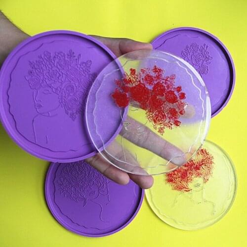 Diy Crystal Epoxy Fresh Flowers Beauty Mold Irregular Table Decorative Mirror Flower Fairy Silicone Mold Resin Coaster