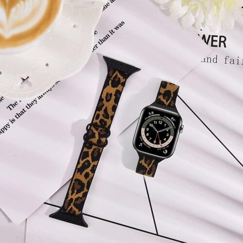 Slim Scrunchie Strap for Apple watch band 40mm 44mm 38mm 42mm Adjustable Elastic Nylon solo Loop bracelet iWatch 3 4 5 6 se band