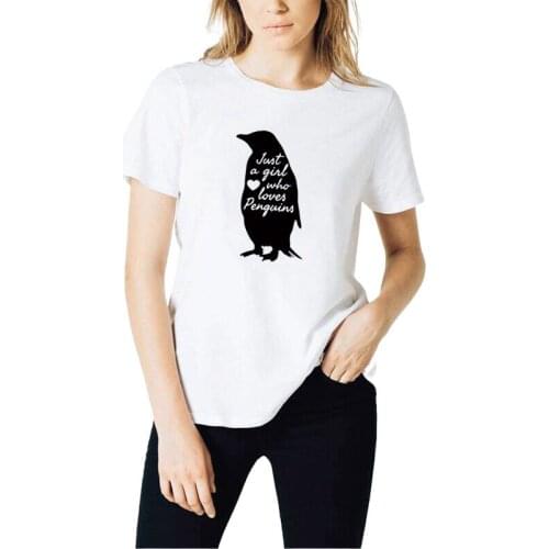 Penguin Shirt Penguin Gift Animal Zoo Aquarium Gift Penguin Lover Print Just A Girl Who Loves Penguins t shirt Women tees tops