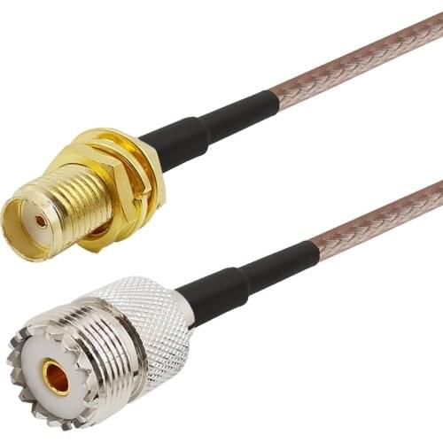 Handheld Radio UHF PL-259 Female to SMA Female RG316 Antenna Extension Cable SO-239 Pigtail Connector for Hamdheld Ham Radio