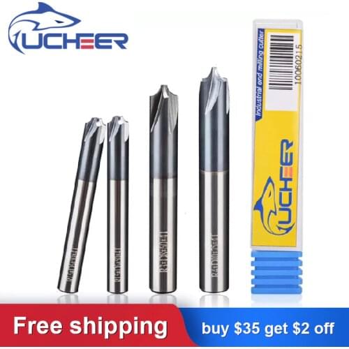 UCHEER 1pc/set Solid Carbide Inner R Angle End Mill 2/4 Flutes CNC Milling Cutter Chamfering Router Bit
