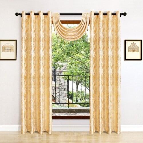 High-precision Gold Classical Jacquard Curtain Valance Curtains for Living Room Bedroom Window European Jacquard Valance Custom