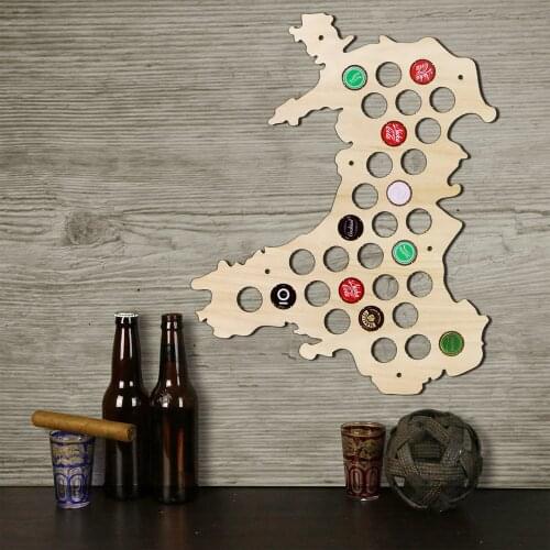 Wales Beer Cap Map Bottle Cap Map Hanging Craft Wooden Beer Cap Map Special Collection for Beer Aficionado