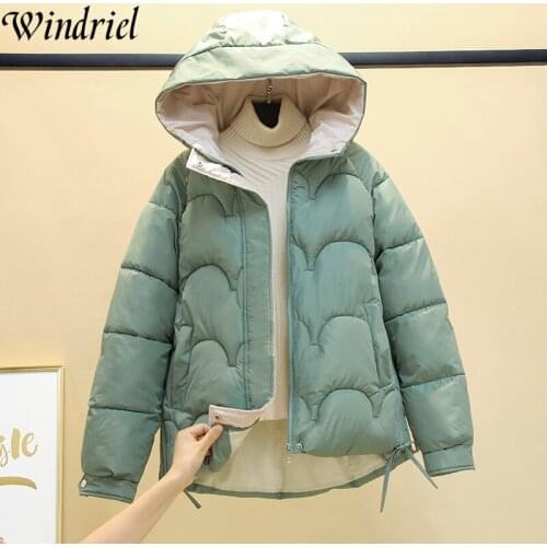 Windriel 2021 Coat Winter Women Hooded Loose Parkas S-3XL Cotton Padded Jacket Snow Wear Female Fashion New Student Clothing
