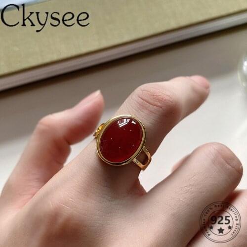 Ckysee News 925 Sterling Silver Rings Fashion Onyx Ring High Quality Personal Rings For Women Original Fine Jewelry Charms