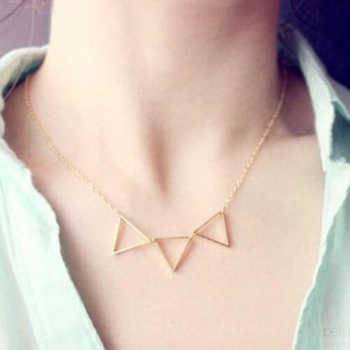 Bohemia style fashion contracted triangular geometry pendant ladies' short necklace