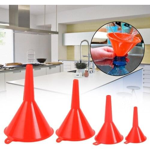 1 Set Of 4 Kitchen Plastic Funnels, New Liquid Diffusion Household Simple Bottles, Oil Funnels Funnels, Portable Mini Z8Y8