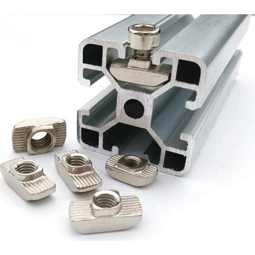 10/50pcs M3 M4 M5 M6 M8 Thread T Nut EU Standard Drop In T-Slot Carbon Steel for 2020 3030 4040 4545 Series Aluminum Profiles