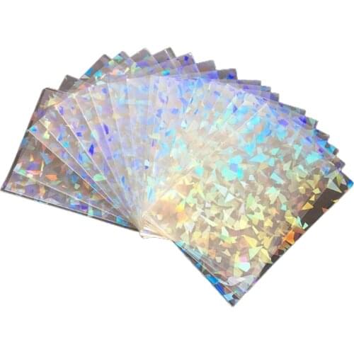 100pcs Broken Gemstone Glass Flashing Card Film Card Sleeves Ta-rot Super Card Protector For Board Games Cards Case N0PC