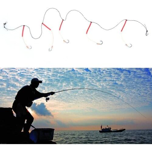 2PCS String Hook Set Tangle-Free String Hook Line Set With 5 Small Hooks For Sea Fishing