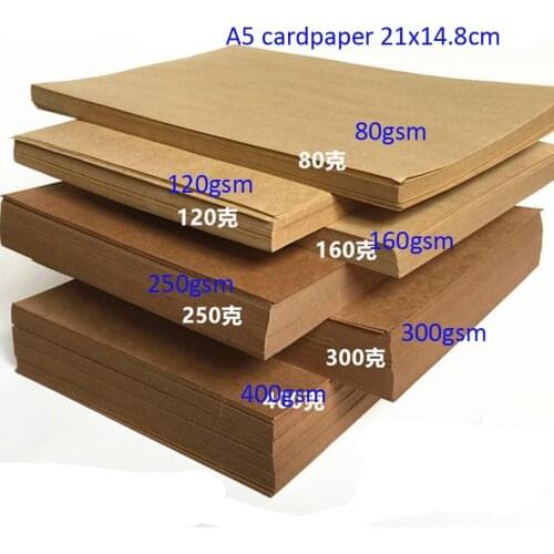 2018 Free Shipping 1-200pcs A5 Size21x14.8cm Kraft Card Paper 80/120/160/250gsm Gift Book Packing Wedding Party Decorations