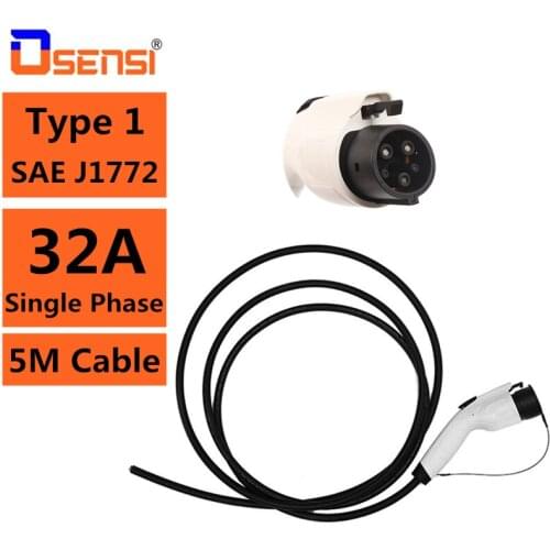 32A Type 1 Plug EV Charger Stecker Adapter EVSE SAE J1772 Convertor Female Electric Vehicle Car Charging Station With 5M Cable