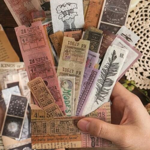 40PCS Vintage Strip Sticker DIY Scrapbooking Junk Journal Base Collage Phone Diary Gift Sealing Decoration