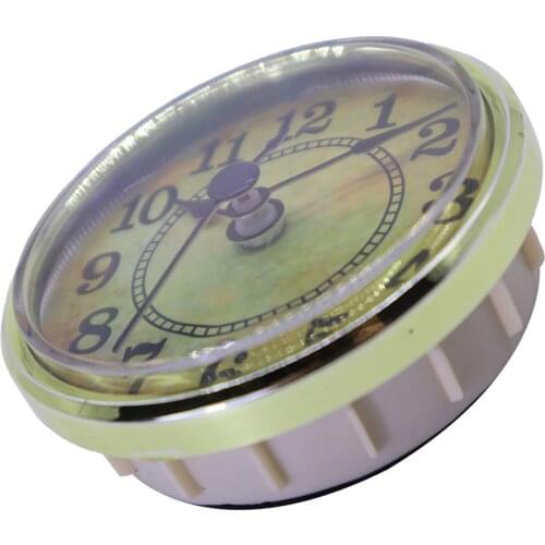 70mm Dial Black Arabic Numeral Quartz Clock Insert Movement With Golden Trim