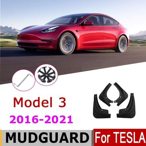 Mudflap For Tesla Model 3 2021 2020 2019 2018 2017 2016 Flap Car Over Fender Mud Guard Splash Flaps Mudguard Accessories