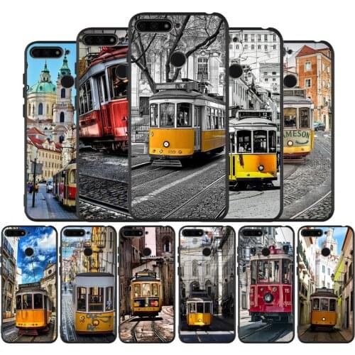 Lisbon Tram Black TPU Silicone Soft Phone Case For Honor 8X 9 8 10 20 30 Lite Pro MATE 9 10 20 30 Pro Lite